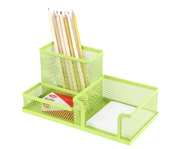 Przybornik biurkowy siatkowy 3A Net limonkowy