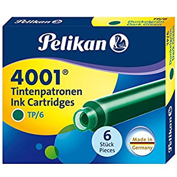 Naboje atramentowe Pelikan 4001 ciemnozielone krótkie (6szt.)