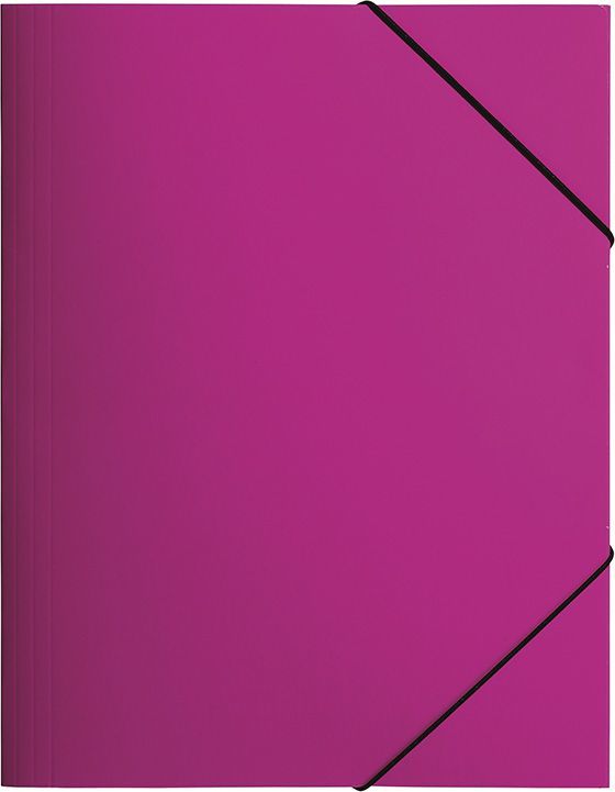 Teczka z gumką A4 Trend PP 3 skrzydłowa ciemnoróżówa