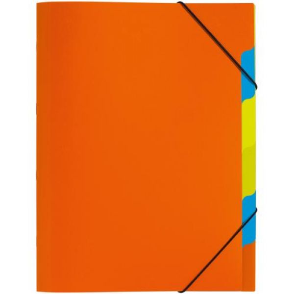 Teczka segregatorowa A4 Trend z gumką 5 częściowa PP pomarańczowy
