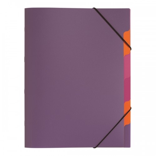 Teczka segregatorowa A4 Trend z gumką 5 częściowa PP jasnofioletowy