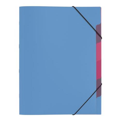 Teczka segregatorowa A4 Trend z gumką 5 częściowa PP niebieska