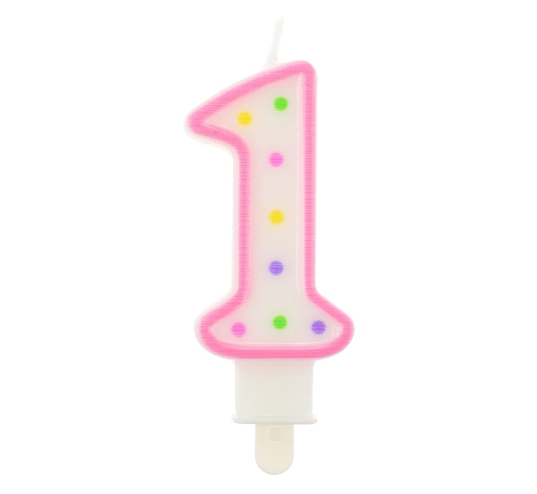 Świeczka cyferka z kropeczkami 1 GoDan