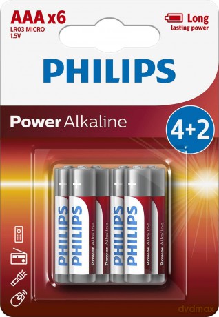 Bateria PHILIPS PowerLife (AAA) LR3 alk. (4+2) blister