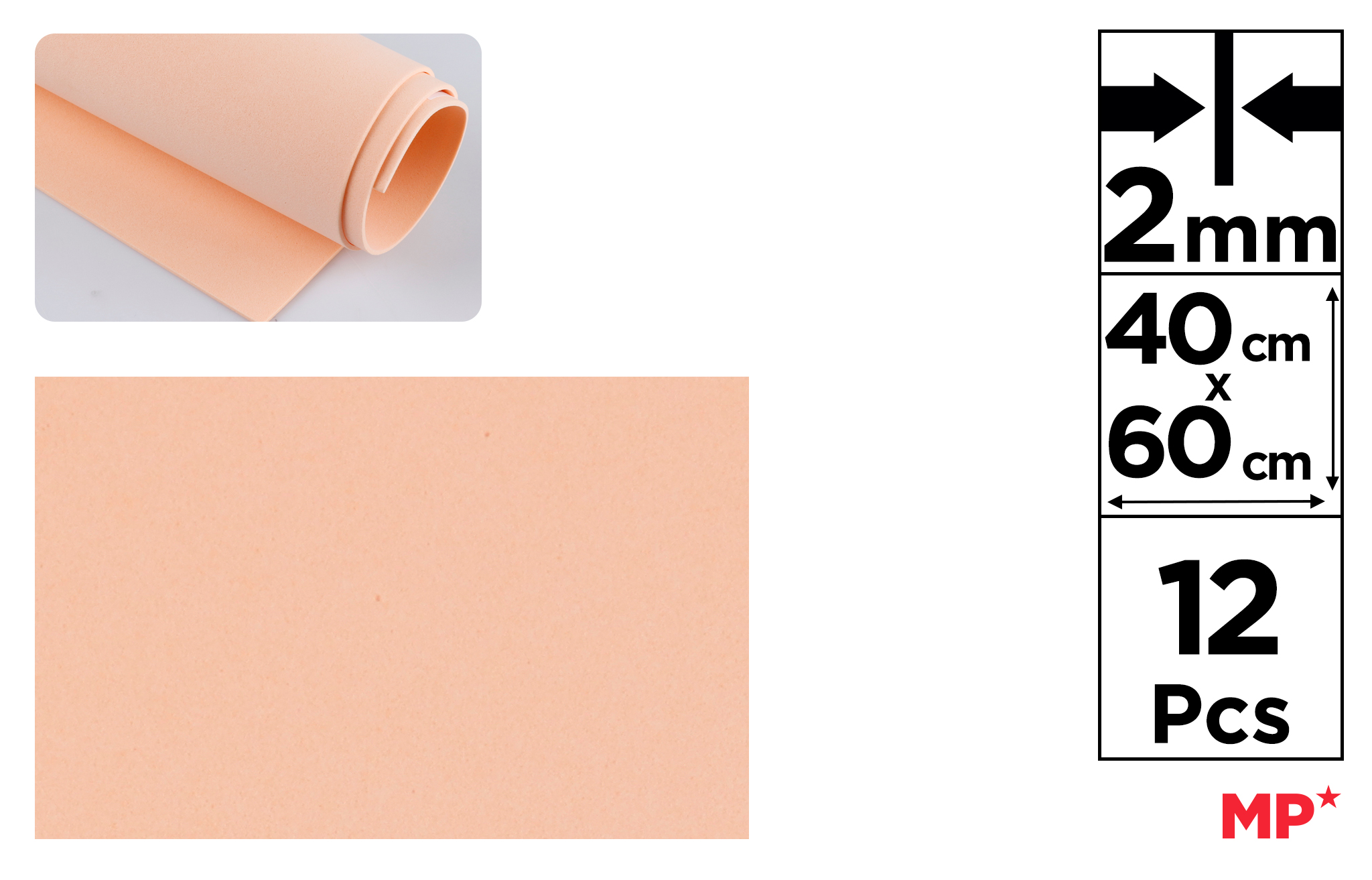 Pianka dekoracyjna EVA 40X60CM cielista PN542 MP