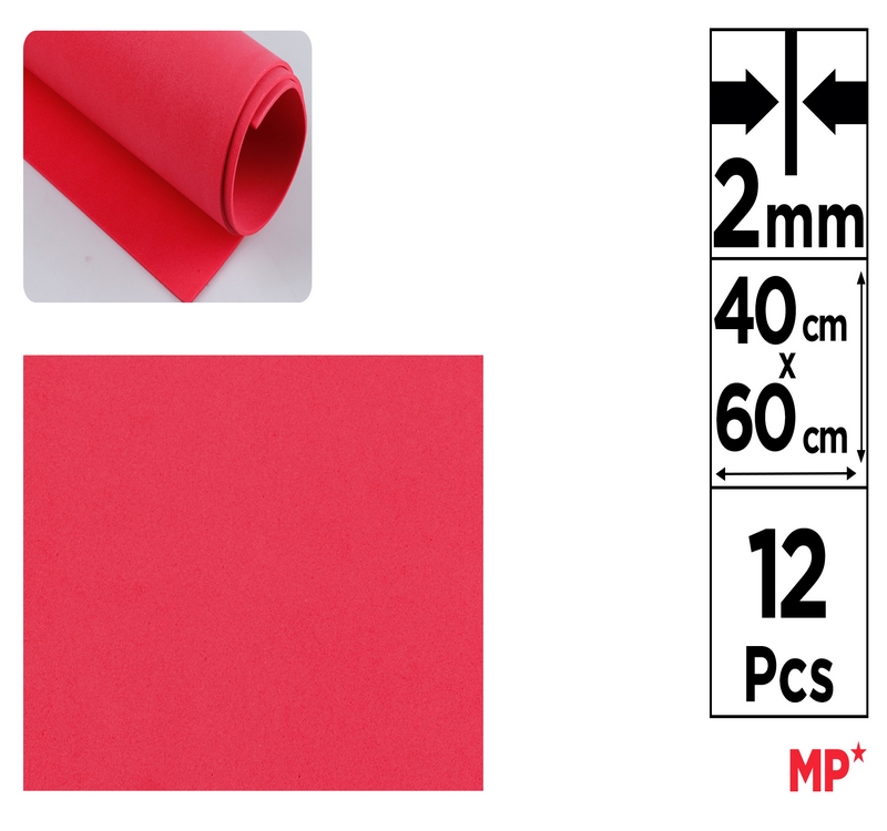 Pianka dekoracyjna EVA 40X60CM czerwona PN546 MP