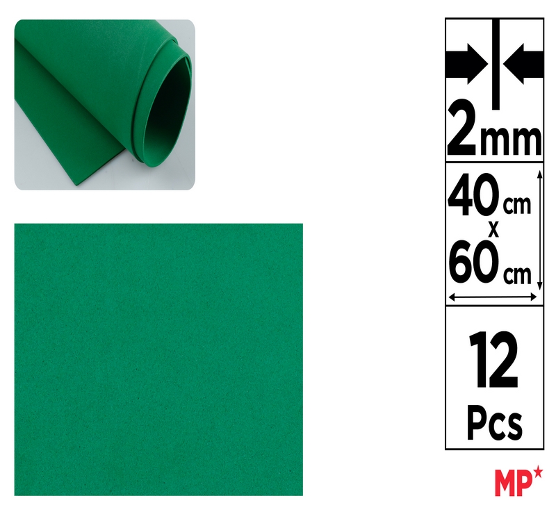 Pianka dekoracyjna EVA 40X60CM zielona PN552 MP