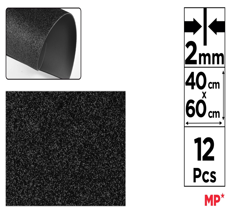 Pianka dekoracyjna brokatowa EVA 40X60CM czarna PN574-16 MP