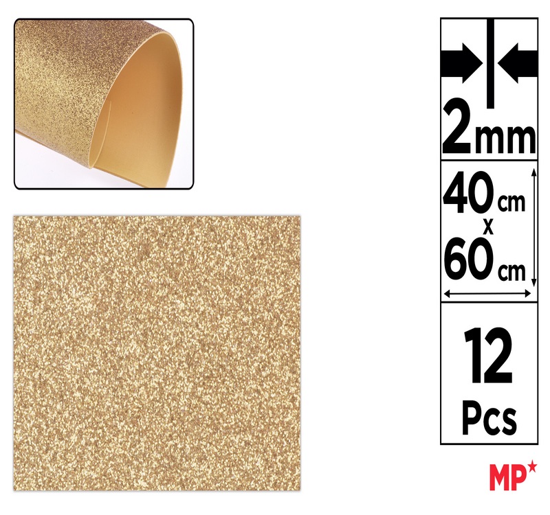 Pianka dekoracyjna brokatowa EVA 40X60CM złota PN574-19 MP