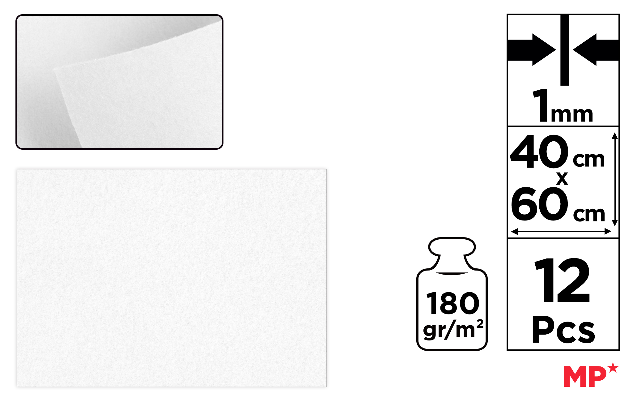 Filc dekoracyjny 40X60CM biały PN661 MP
