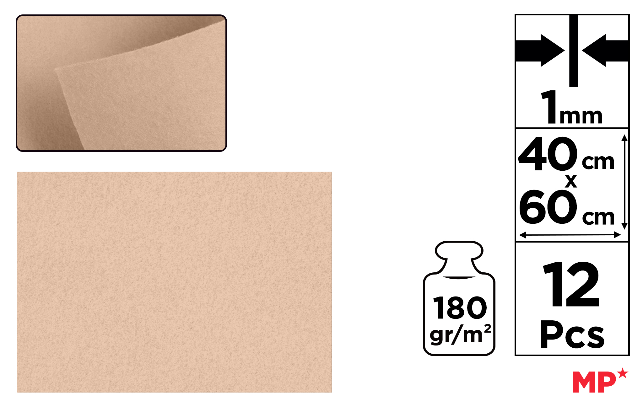 Filc dekoracyjny 40X60CM cielisty PN662 MP