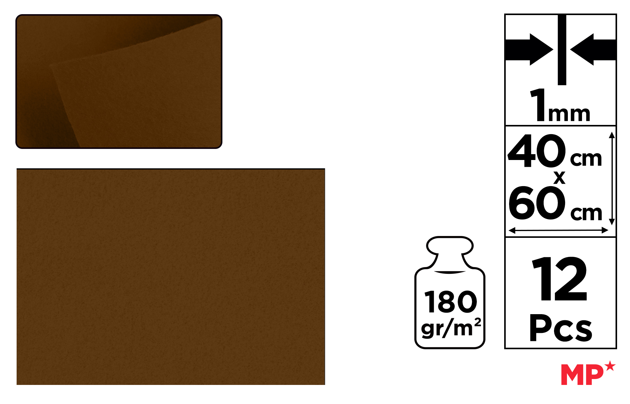 Filc dekoracyjny 40X60CM czekoladowy PN685 MP