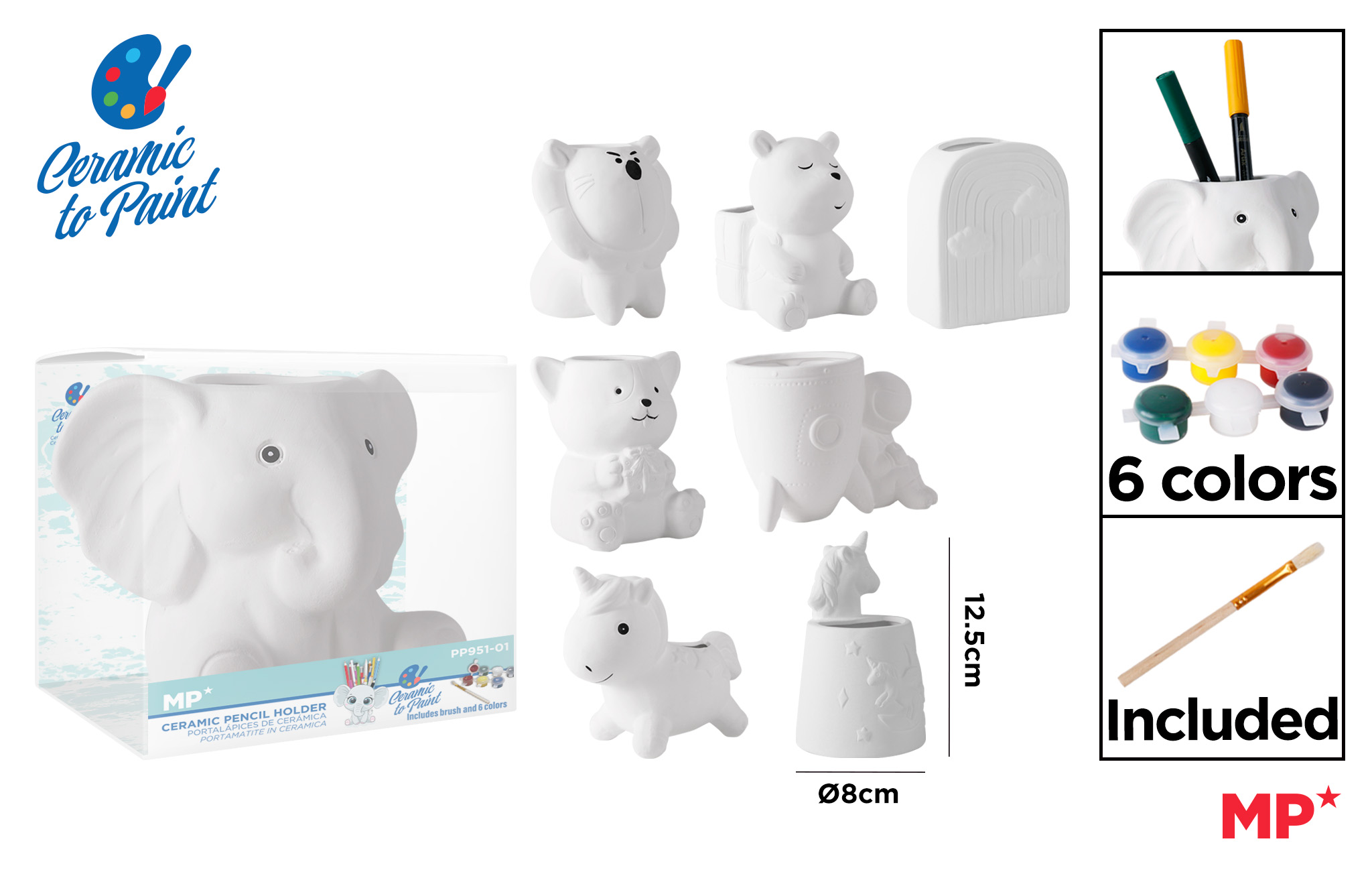 Pojemnik na ołówki ceramiczny do malowania PP951-01 MP