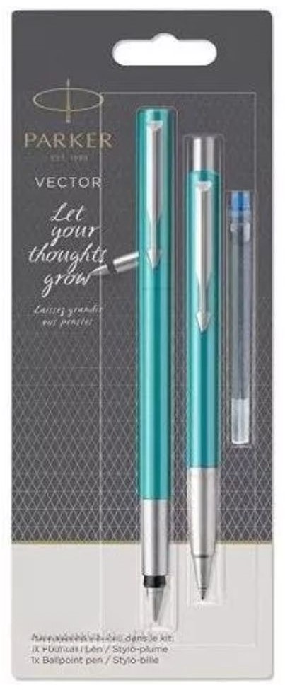 Komplet Parker pióro M + długopis Vector Turkus Blister
