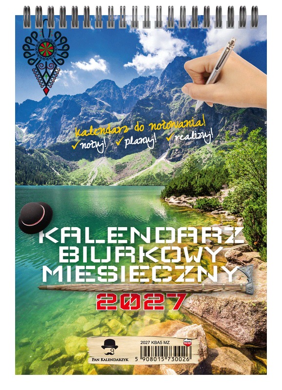 Kalendarz biurkowy pionowy miesięczny ze zdjęciem KBA5-MZ Pan Kalendarzyk