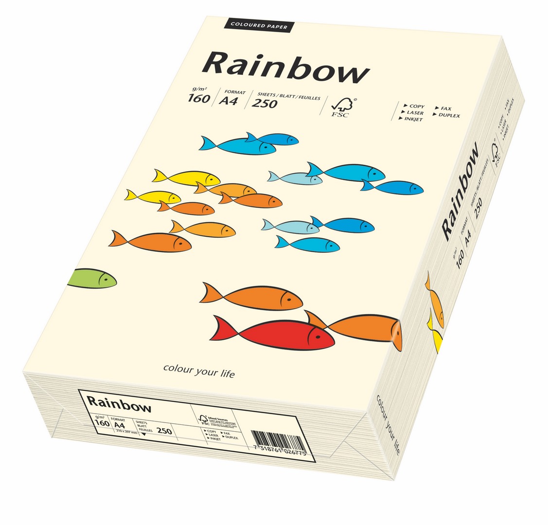 Papier ksero Rainbow A4 160g kremowy R03 Papyrus