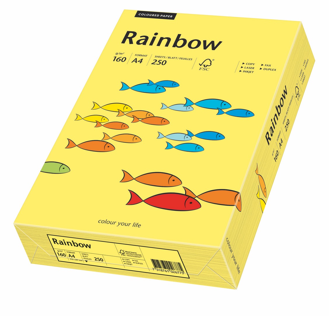 Papier ksero Rainbow A4 160g żółty R16 Papyrus
