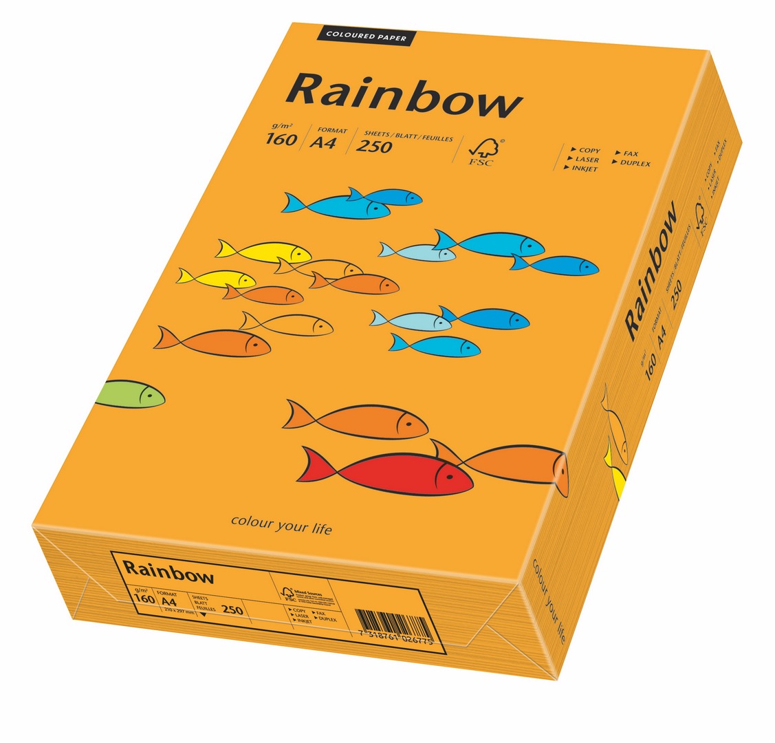 Papier ksero Rainbow A4 160g pomarańczowy R24 Papyrus