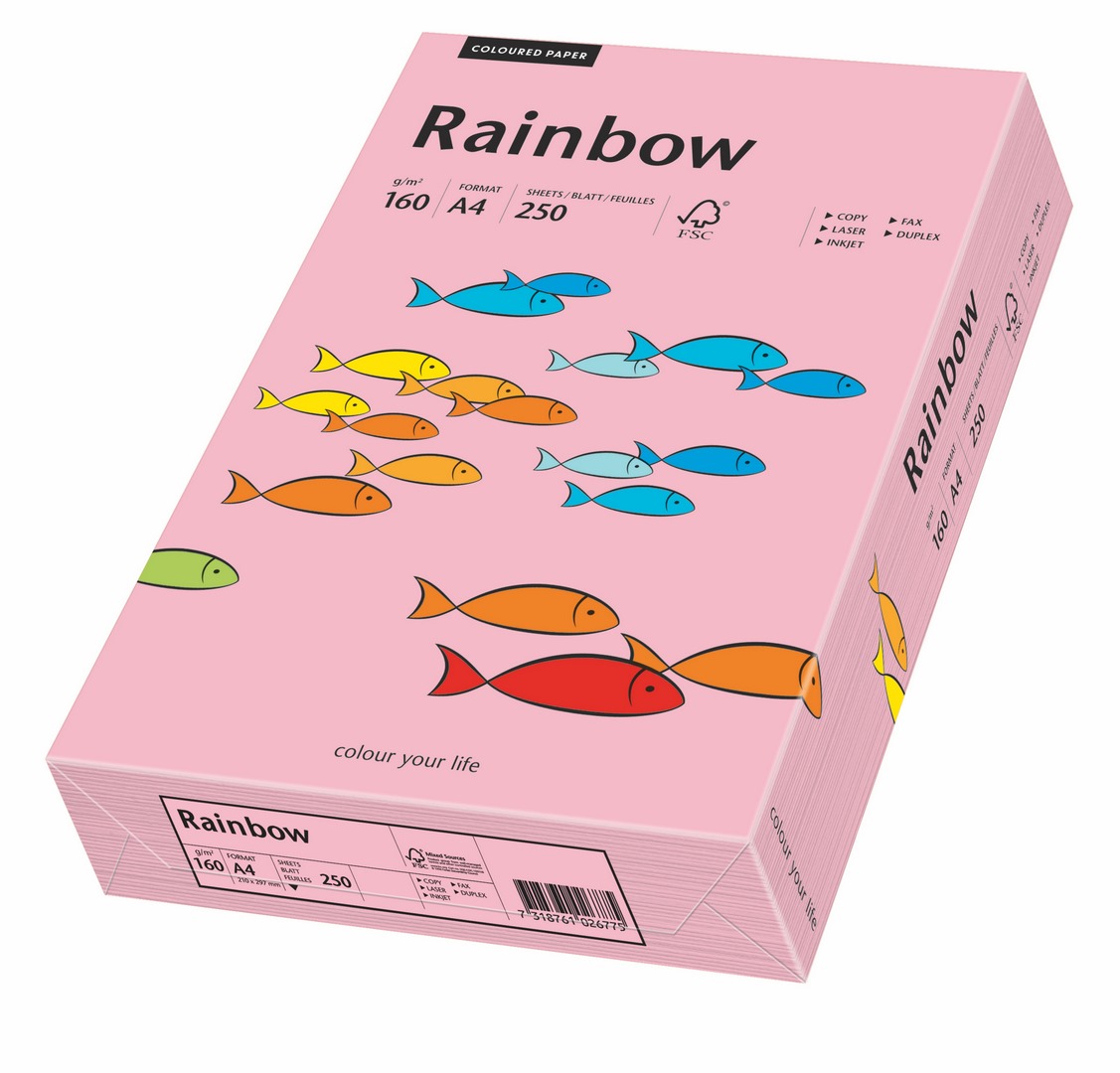 Papier ksero Rainbow A4 160g różowy R55 Papyrus