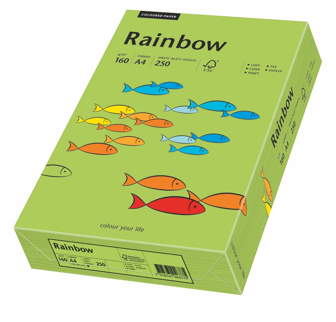 Papier ksero Rainbow A4 160g zielony R76 Papyrus