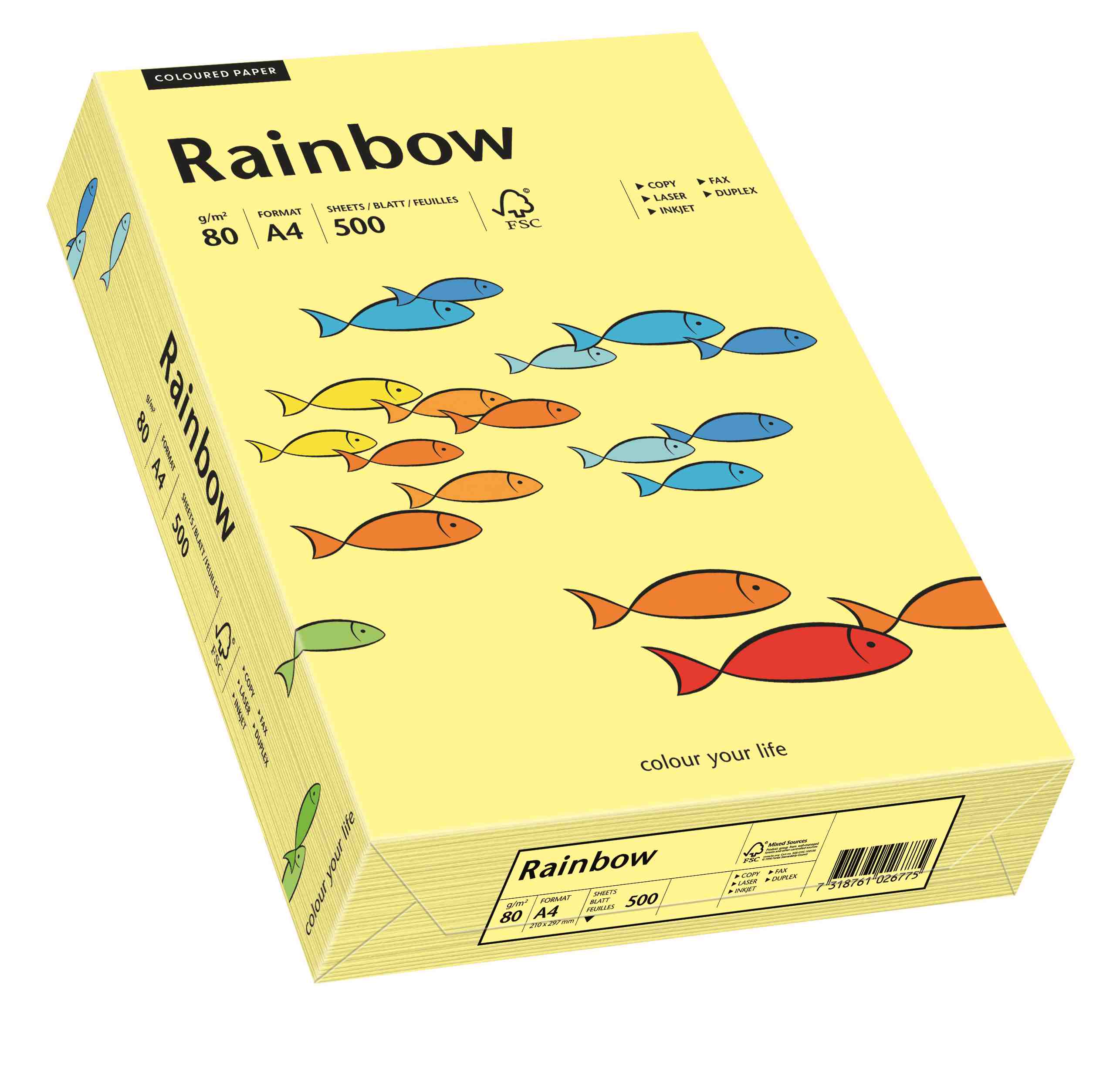 Papier ksero Rainbow A4 80g jasny żółty R12 Papyrus