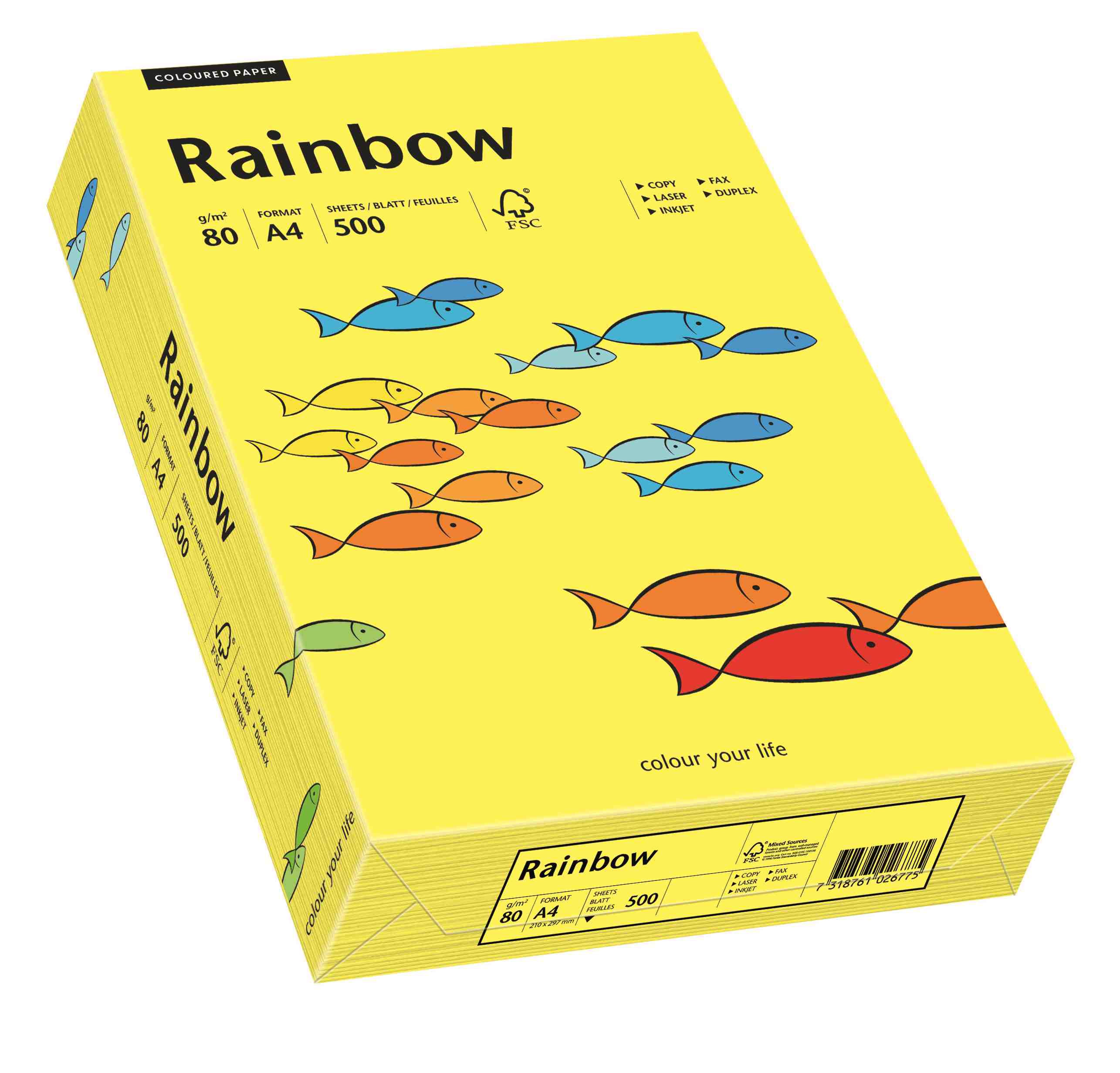 Papier ksero Rainbow A4 80g słoneczny żółty R14 Papyrus