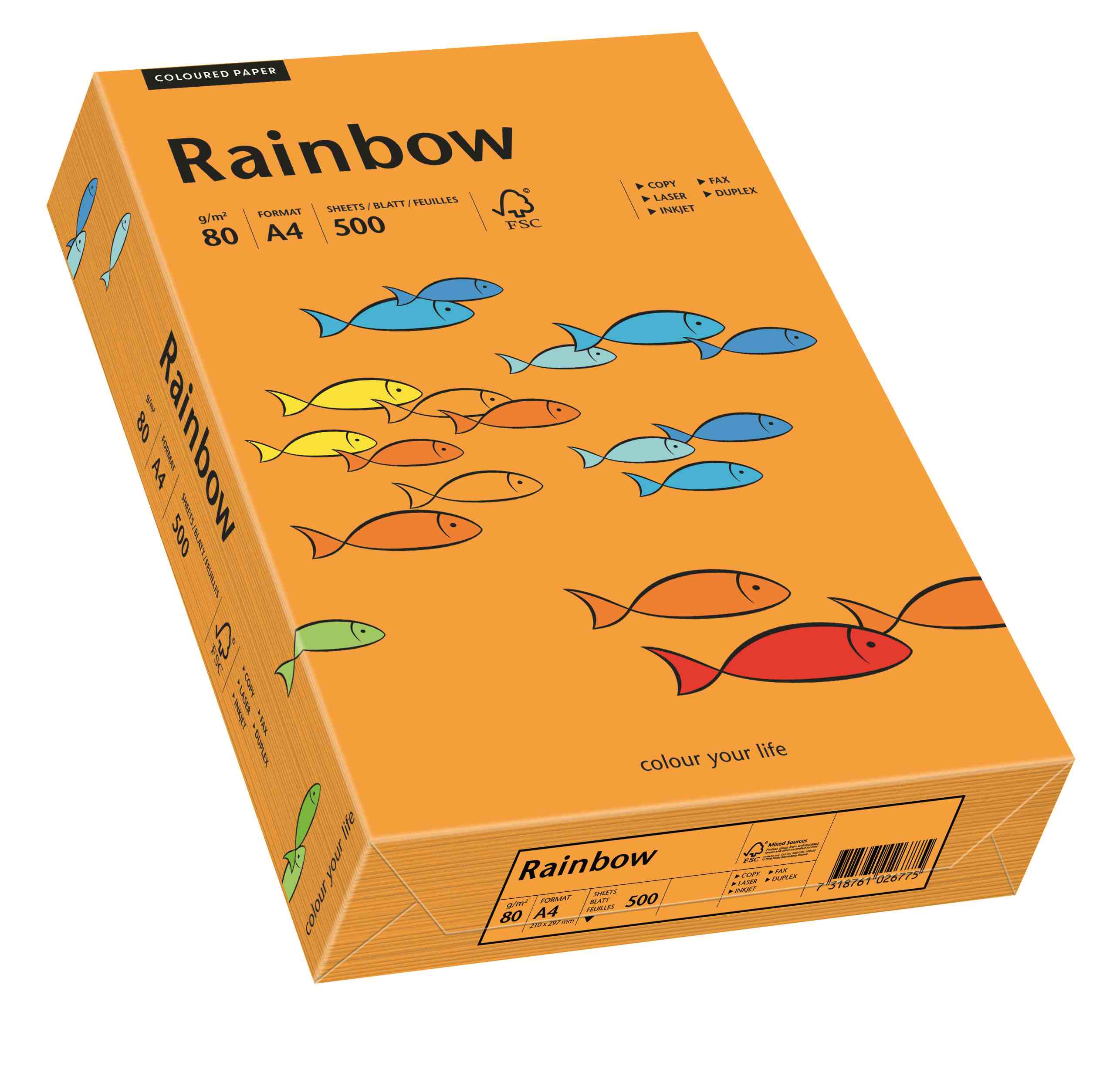 Papier ksero Rainbow A4 80g pomarańczowy R24 Papyrus