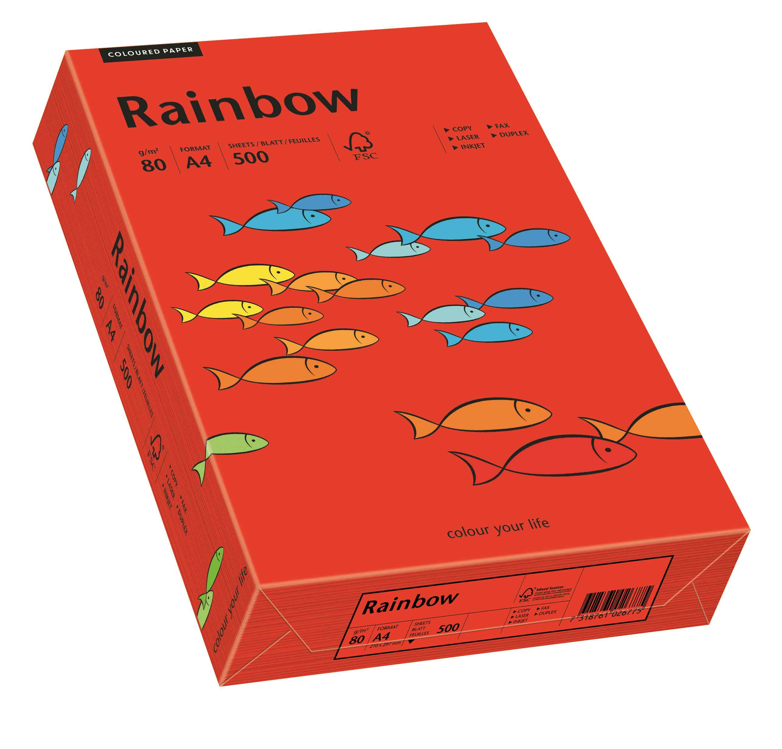 Papier ksero Rainbow A3 80g ciemny czerwony R28 Papyrus