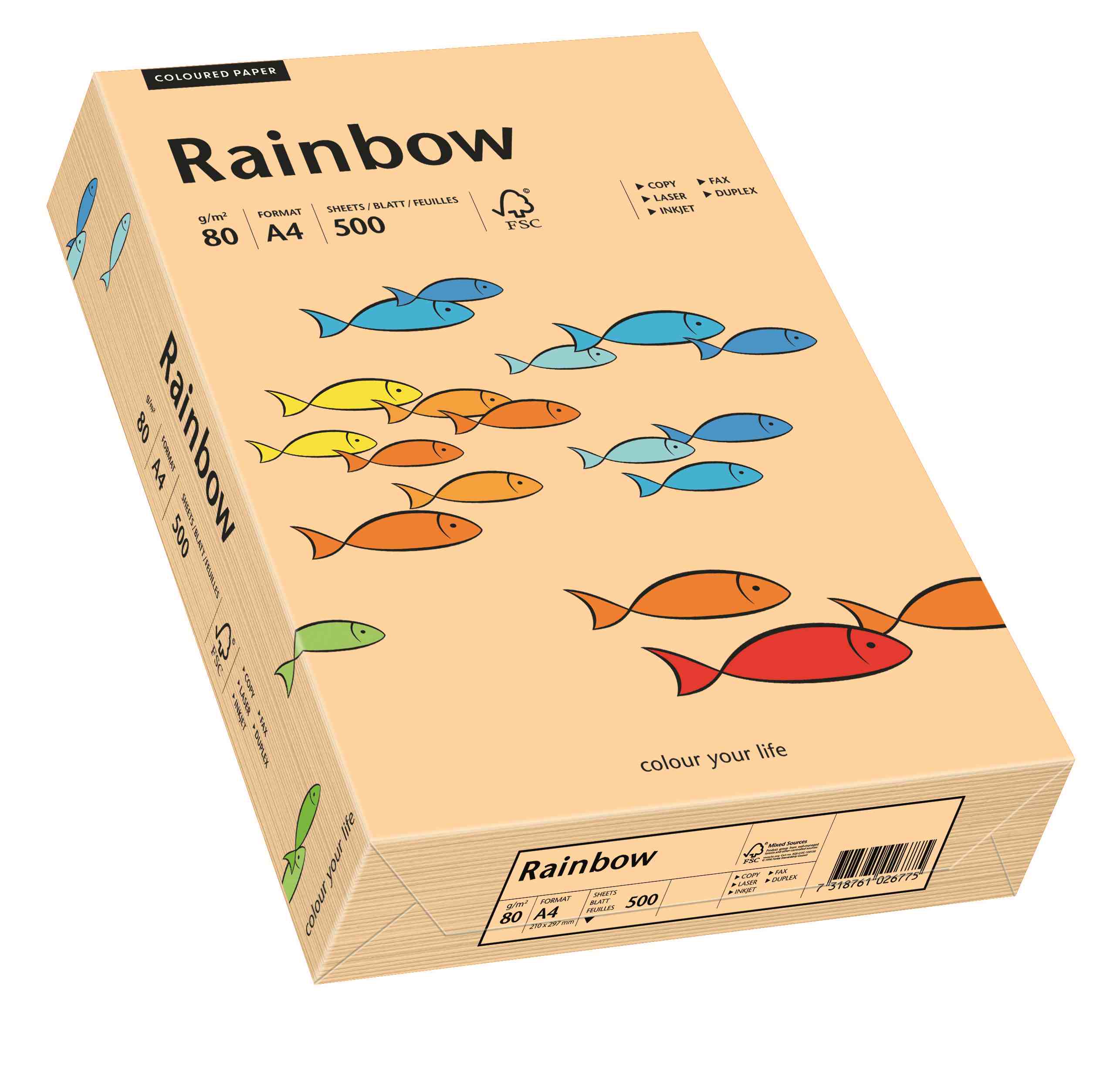 Papier ksero Rainbow A4 80g łososiowy R40 Papyrus
