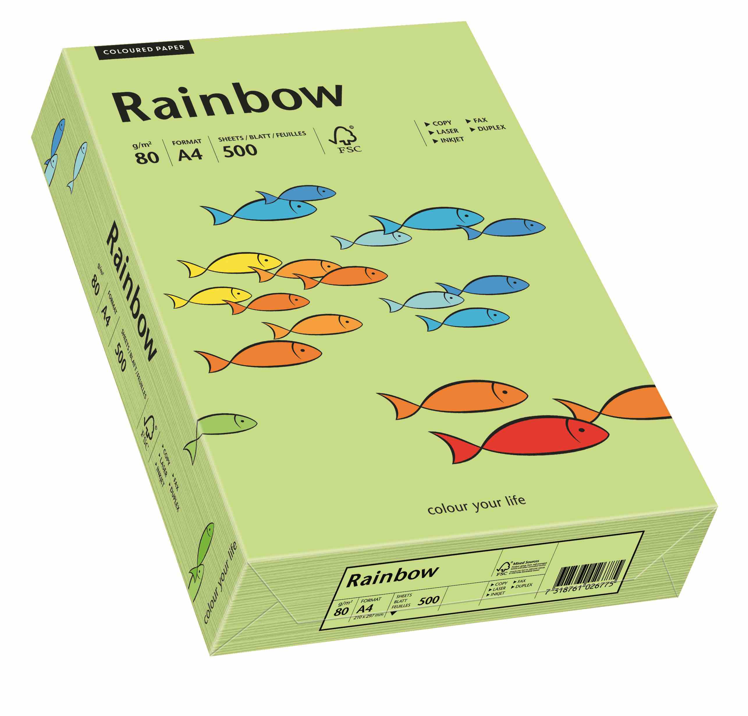 Papier ksero Rainbow A4 80g jasno zielony R74 Papyrus