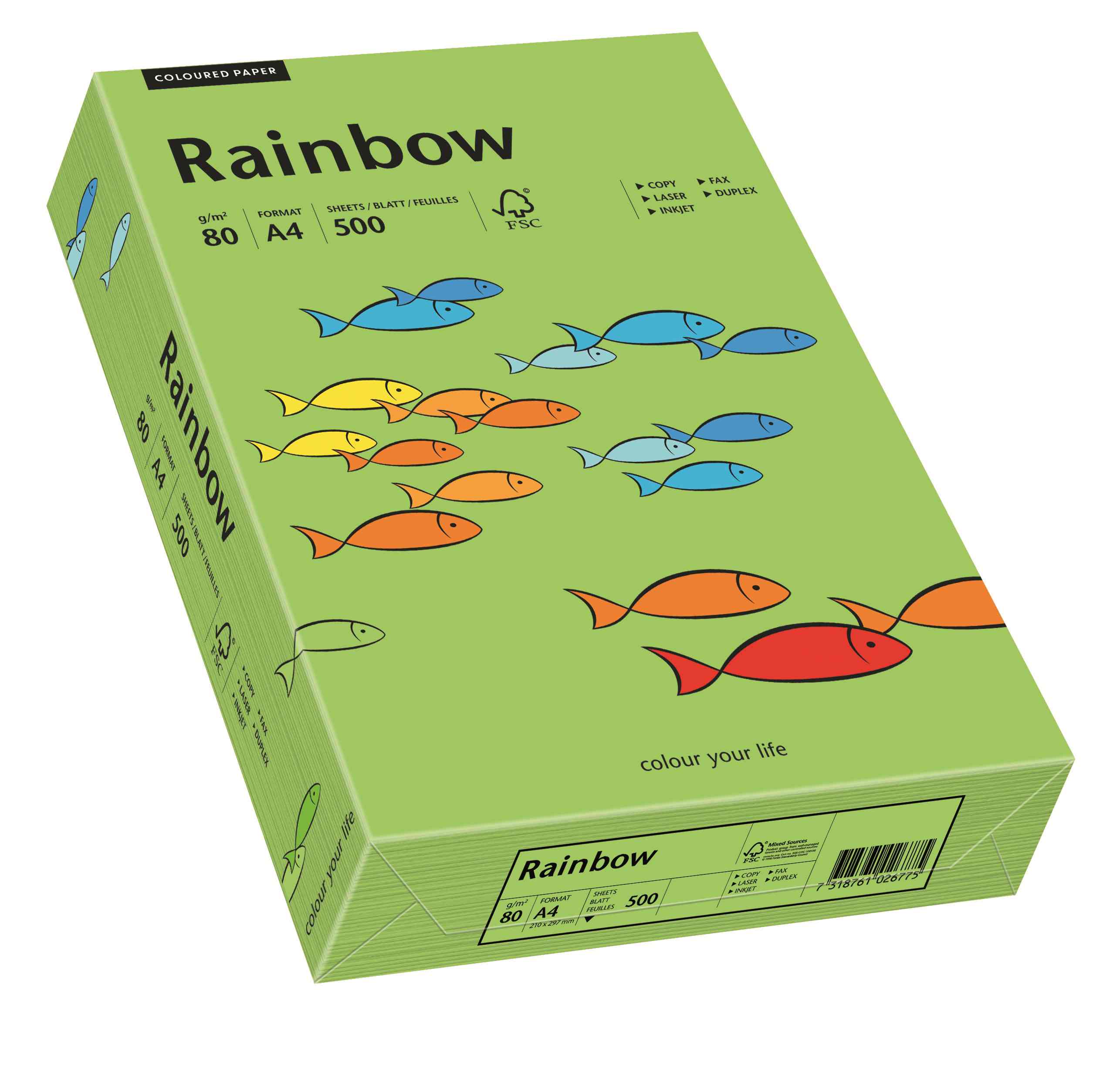 Papier ksero Rainbow A4 80g zielony R76 Papyrus