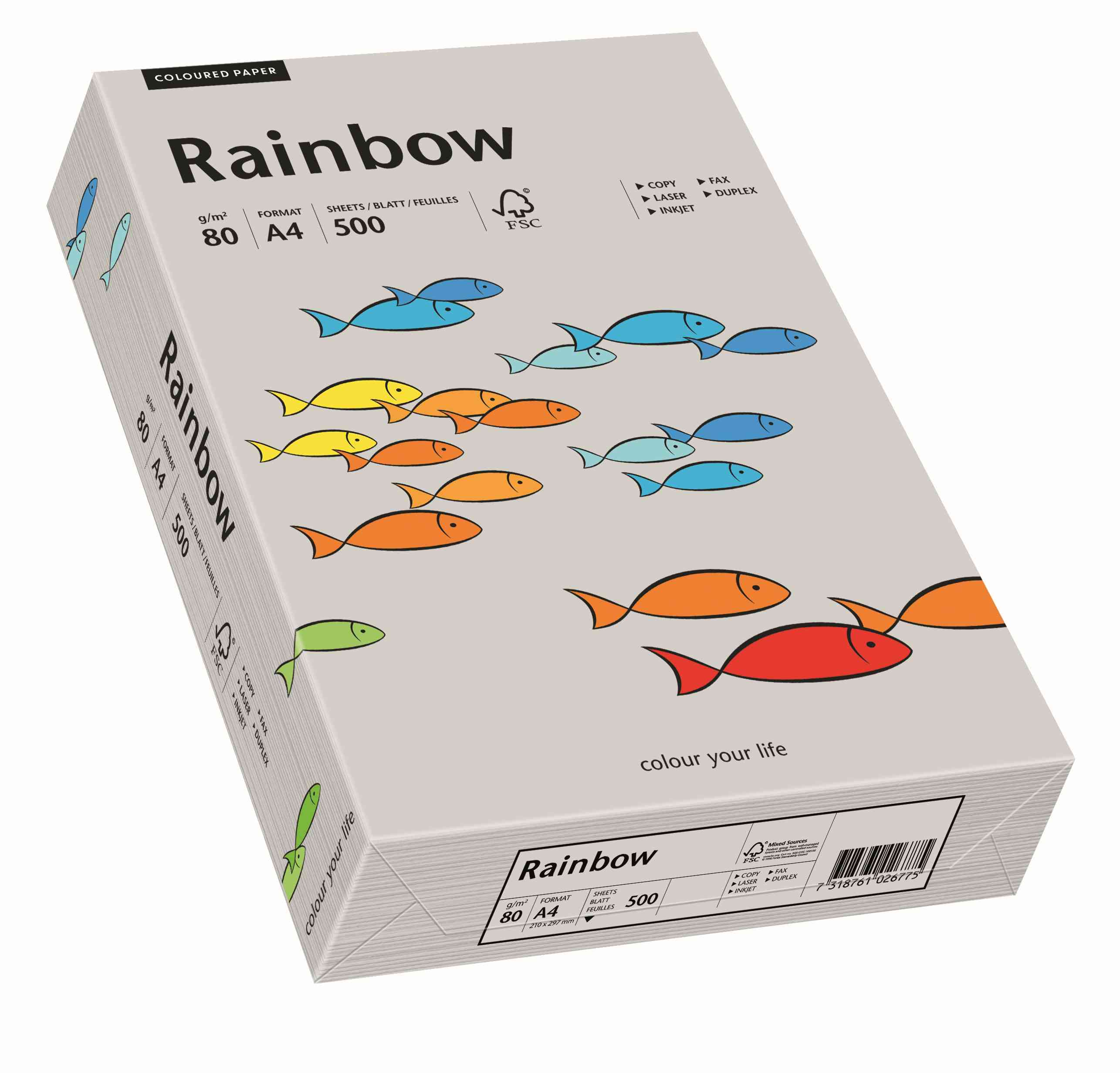 Papier ksero Rainbow A3 80g szary R96 Papyrus