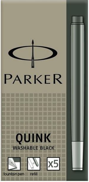 Naboje atramentowe zmywalne czarne 5szt. Parker