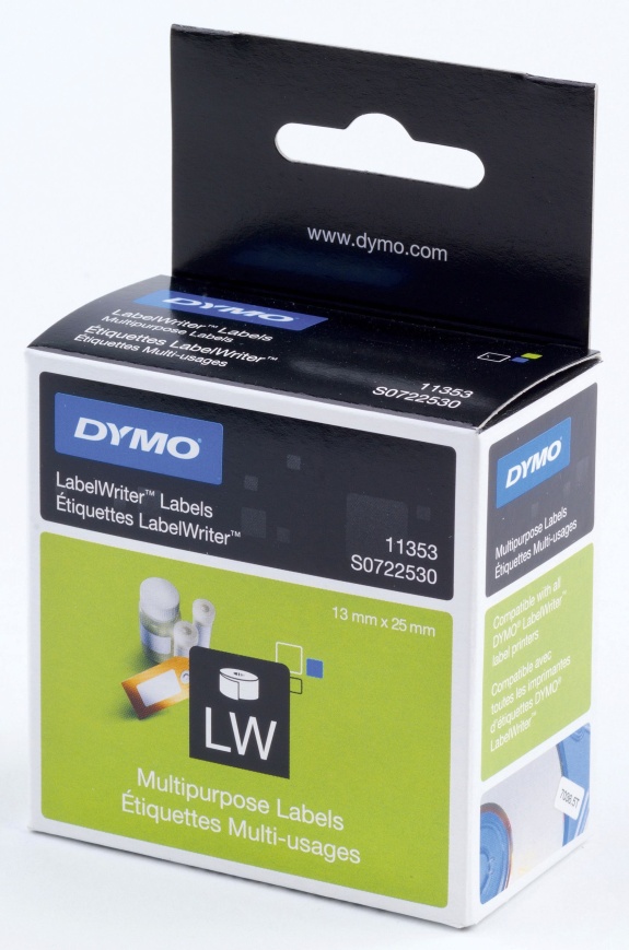 Etykiety Dymo uniwersalne 12mm x 24mm 1000szt. usuwalne