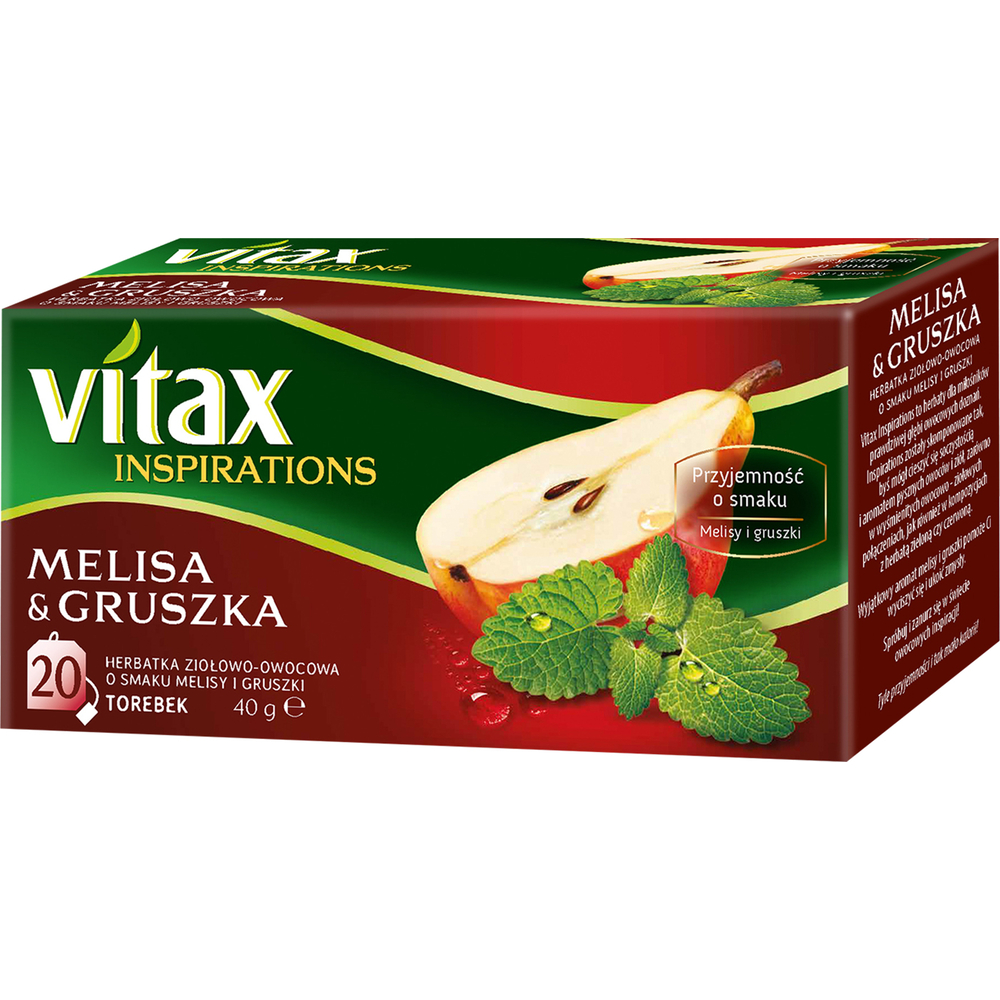 Herbata Vitax melisa & gruszka 20TB