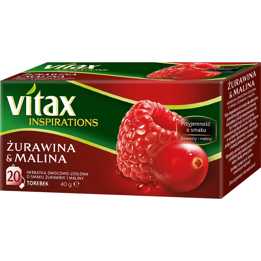 Herbata Vitax żurawina&malina INSPIRATIONS 20 torebek
