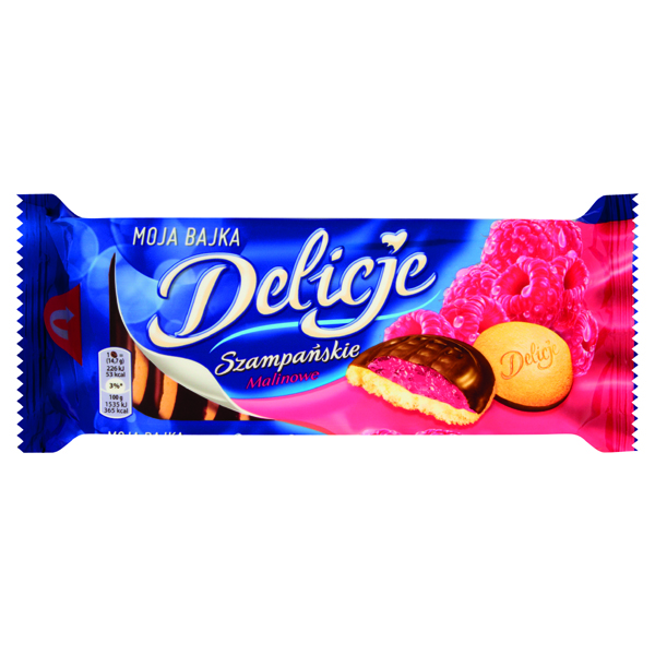 Delicje szampańskie malinowe 147g