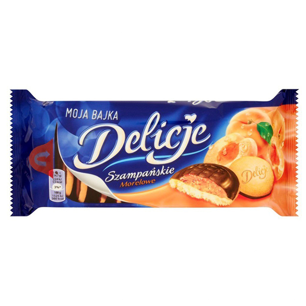 Delicje szampańskie morelowe 147g