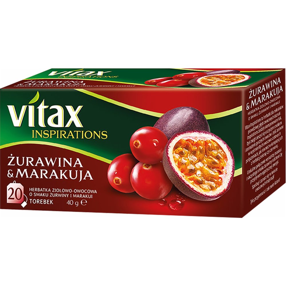 Herbata Vitax żurawina & marakuja 20 torebek
