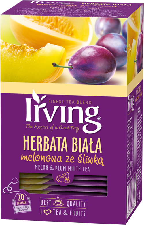 Herbata Irving biała melon&śliwka 20 torebek