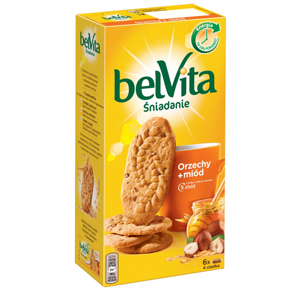 Ciastka Belvita orzechy i miód