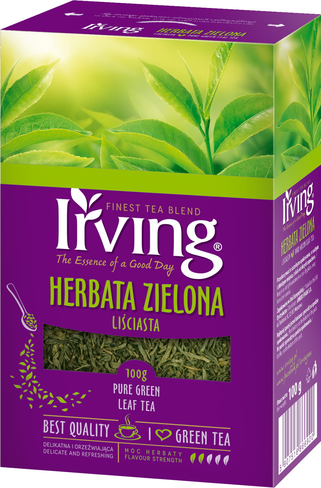 Herbata Irving zielona liściasta 100g