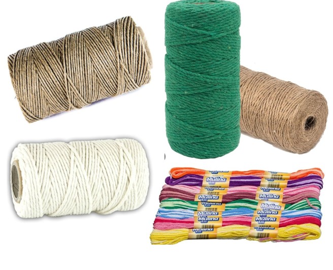 Sznurki ozdobne, jutowe, nici
