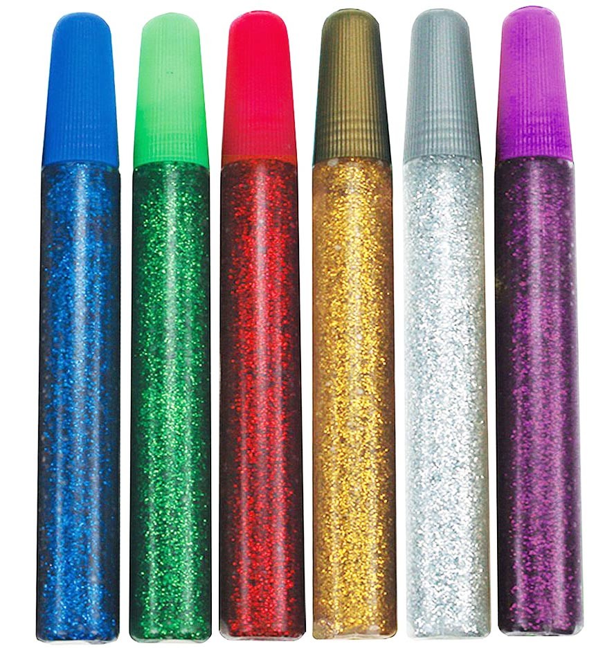 Kleje kolorowe, brokaty