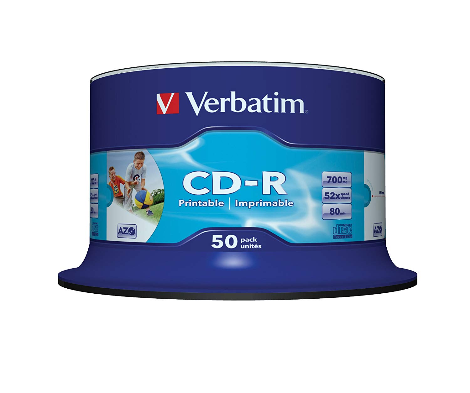 Płyta CD-R Verbatim 700MB x52 Cake Nadruk Printable 50szt.