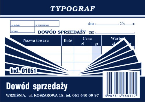 Dowód sprzedaży Typograf A7