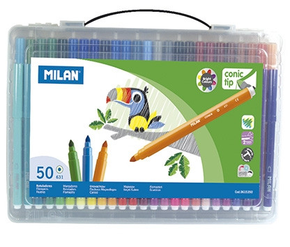 Pisaki w plastikowej walizce Milan 50kol