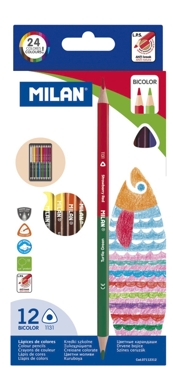 Kredki Bicolor trójkątne Milan 24kol