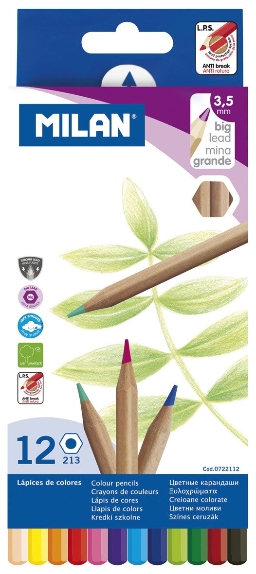 Kredki olówkowe sześciokątne Milan12kol