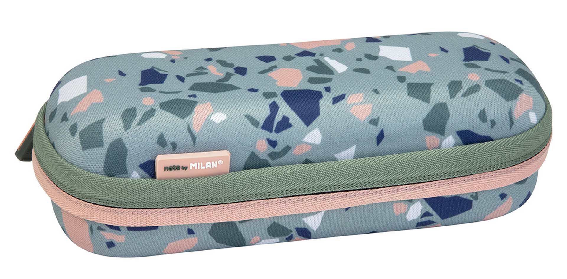 Piórnik owalny usztywniany Terrazzo Green Milan